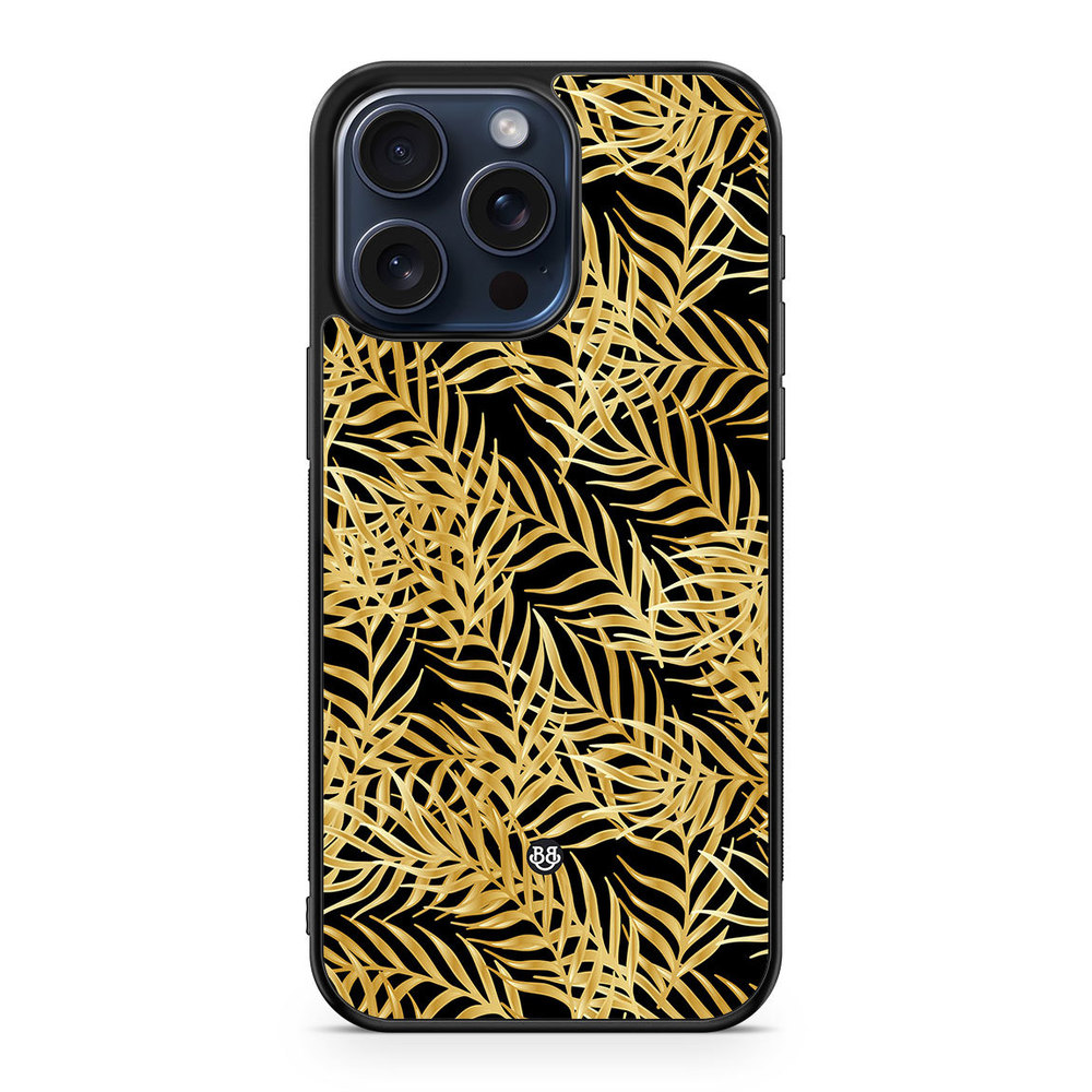 iPhone 15 Pro Max Case - Gold Palm