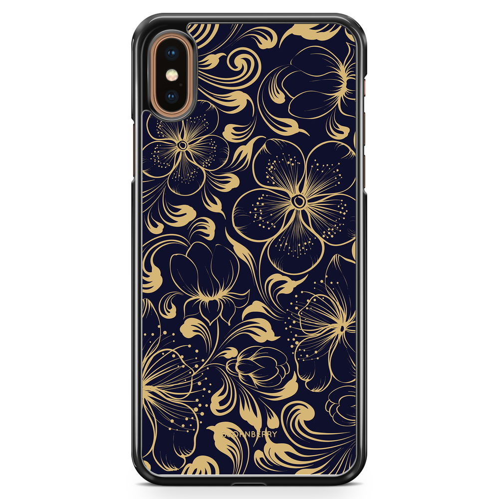 iPhone XS Max Case - Dark Blue Flowers