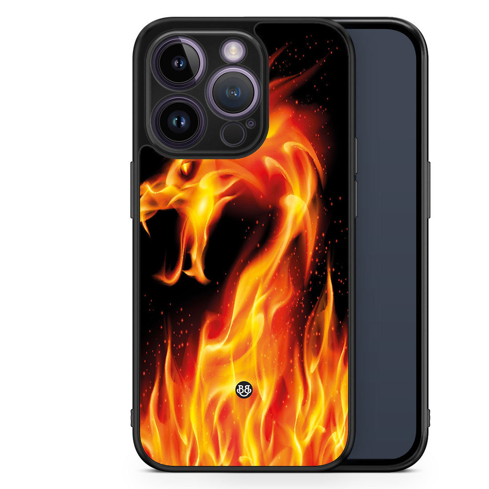 iPhone 14 Pro Case - Flames Dragon