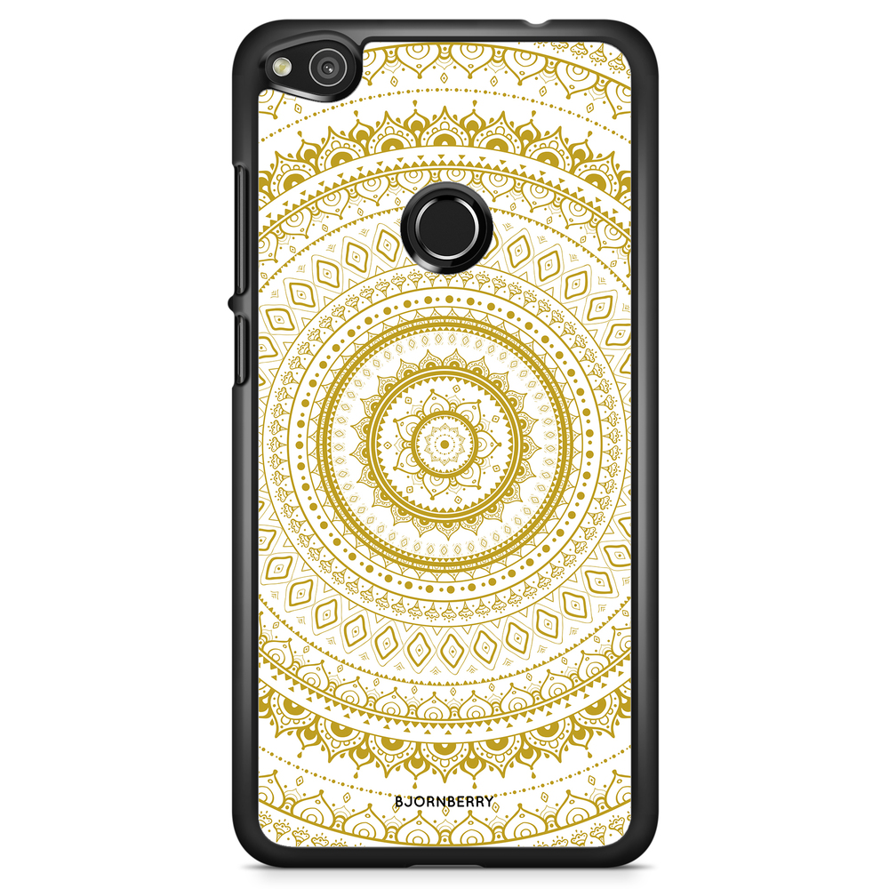 Huawei Honor 8 Lite Case - Vit Guld Mandala