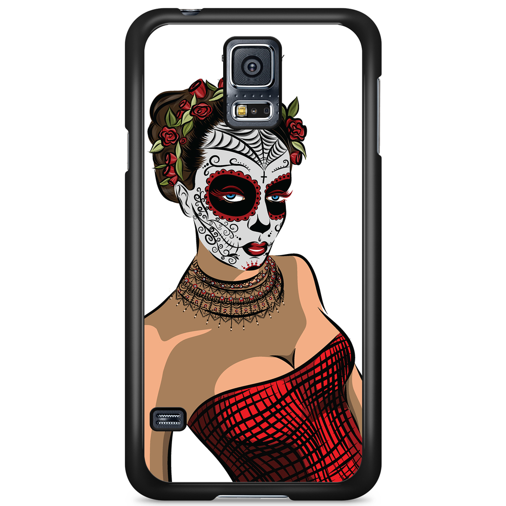 Samsung Galaxy S5/S5 NEO Case - Skull Mask Flowers