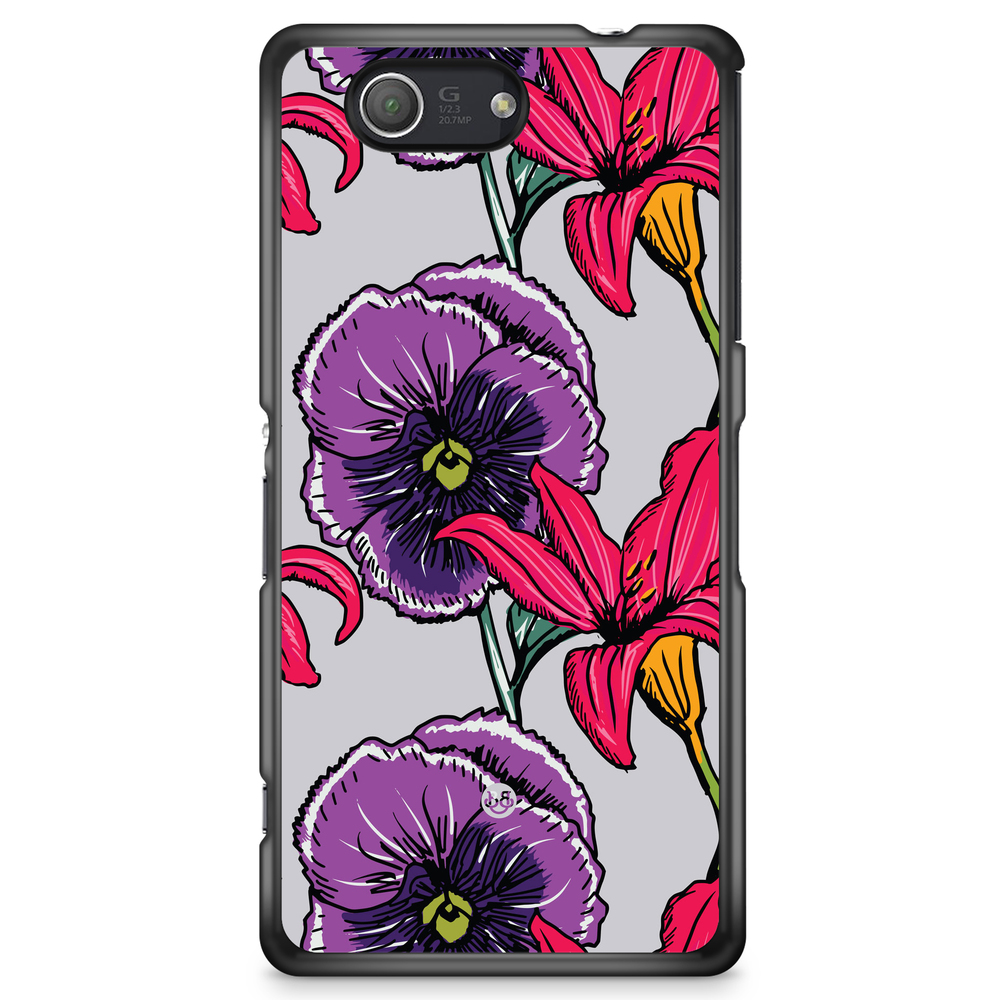 Sony Xperia Z3 Compact Case - Purple/Cerise Floral
