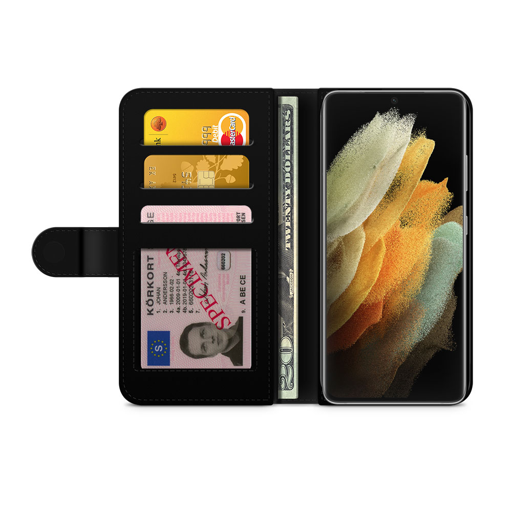 Samsung Galaxy S21 Ultra Wallet Case - Green Retro Pattern - 2