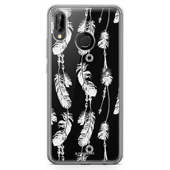 Huawei P20 Lite Fashion Skal - Vita Fjädrar