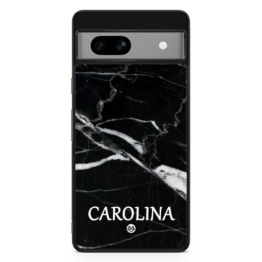 Google Pixel 7a Custom Case - Black Marble Name