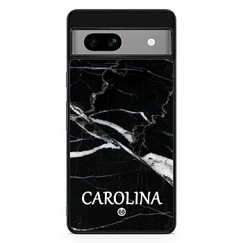 Google Pixel 7a Custom Case - Black Marble Name