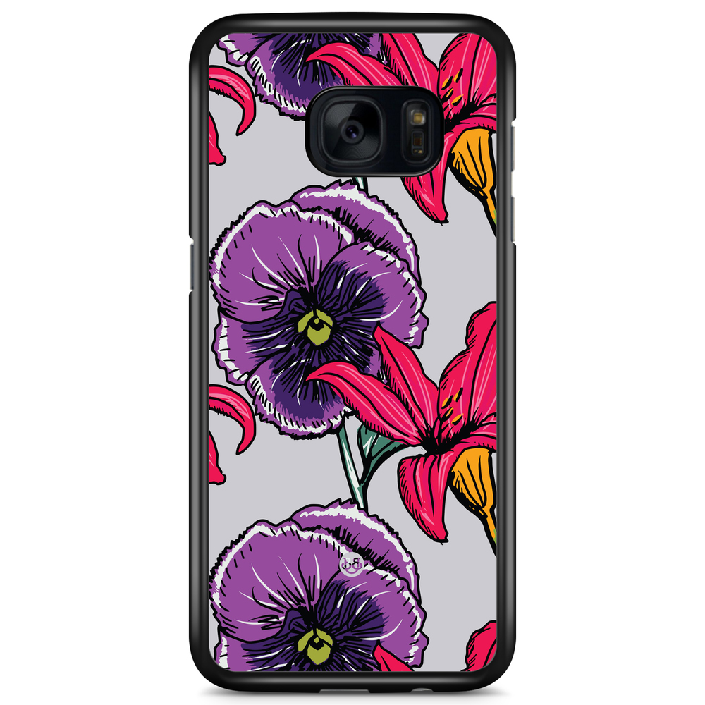 Samsung Galaxy S7 Edge Case - Purple/Cerise Floral