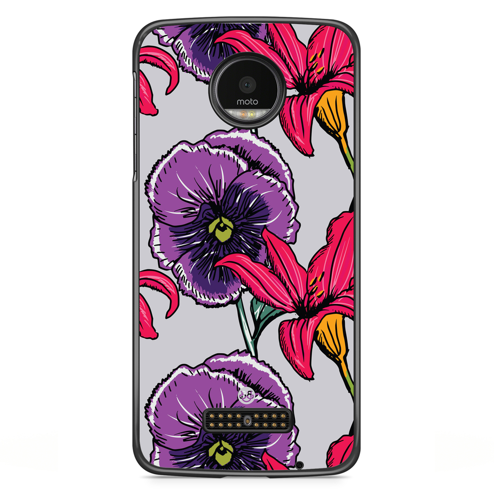 Moto Z2 Play Case - Purple/Cerise Floral