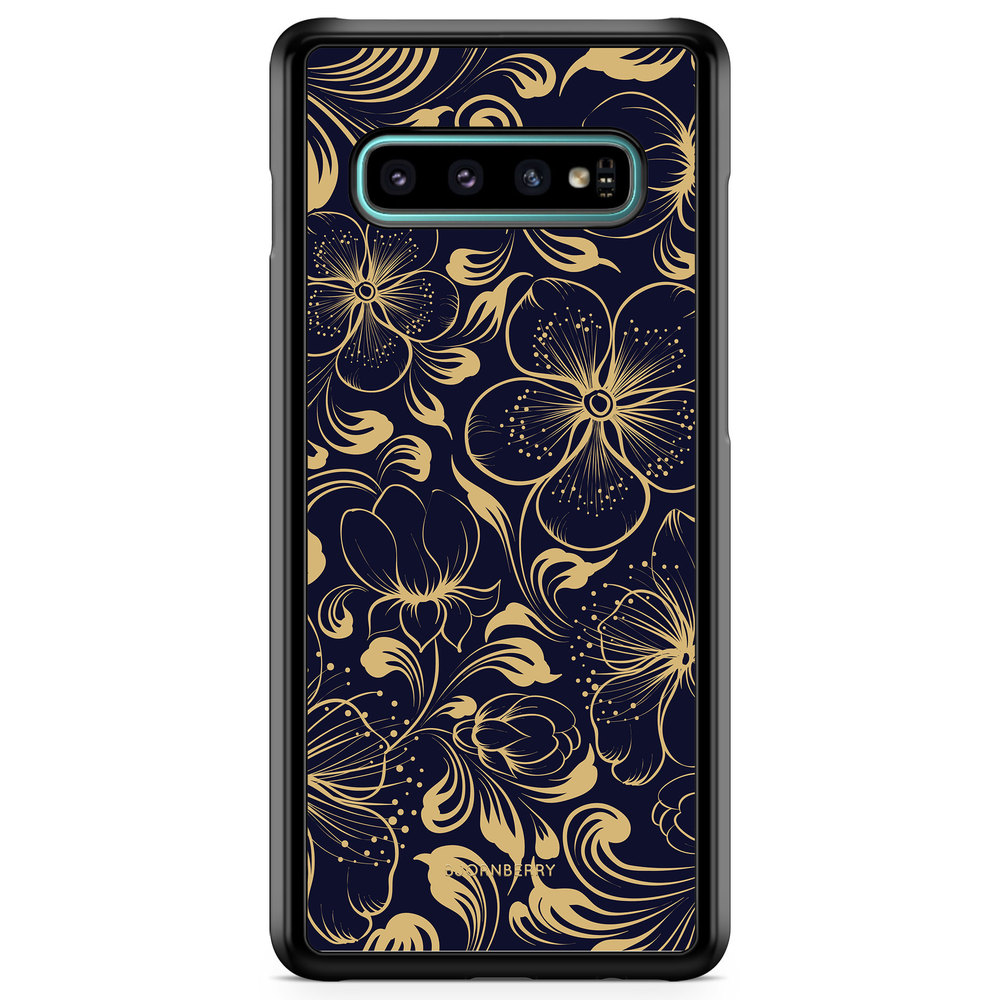 Samsung Galaxy S10 Case - Dark Blue Flowers