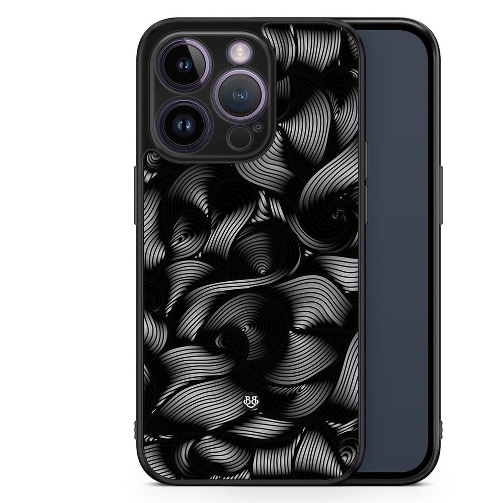 iPhone 14 Pro Case - Black Waves