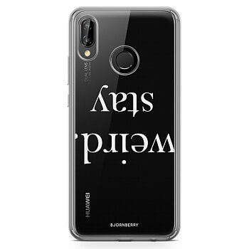 Huawei P20 Lite Fashion Skal - STAY WEIRD Vit