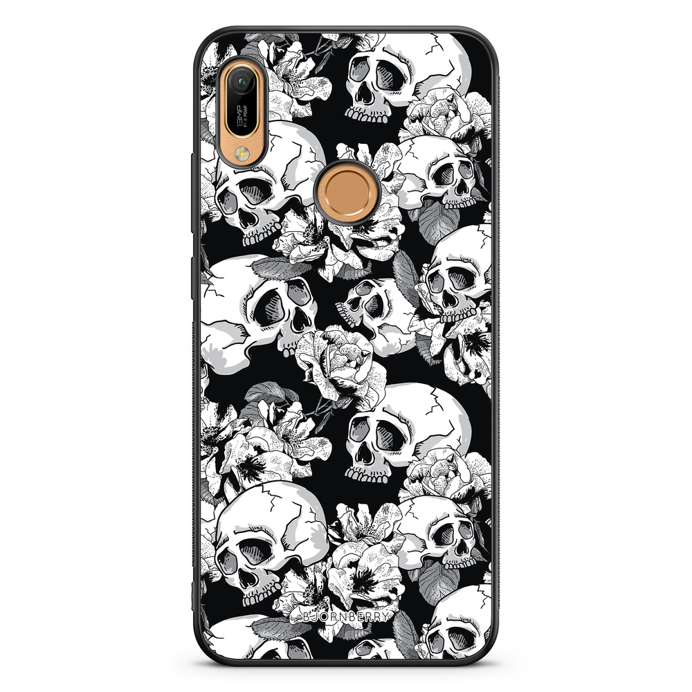 Huawei Y6 2019 Case - Skull & Roses