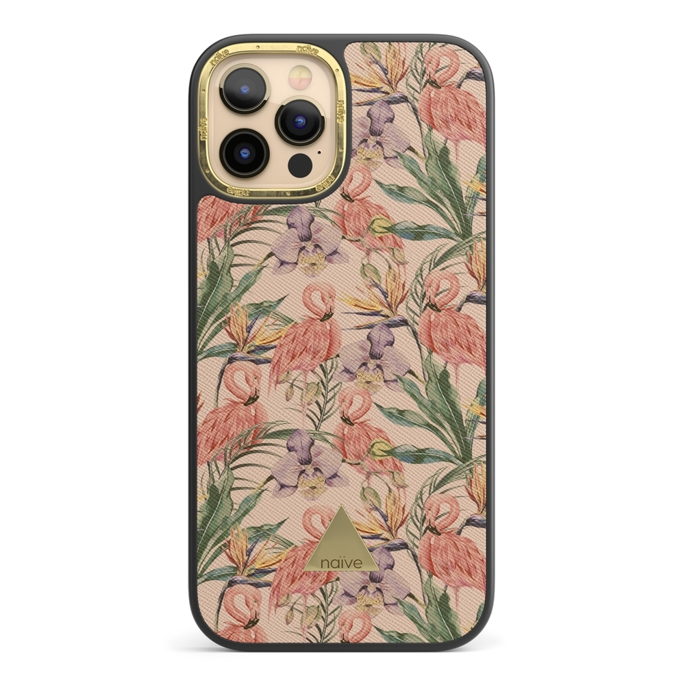 Naive iPhone 12 Pro Max Case - Flamingos & Flowers