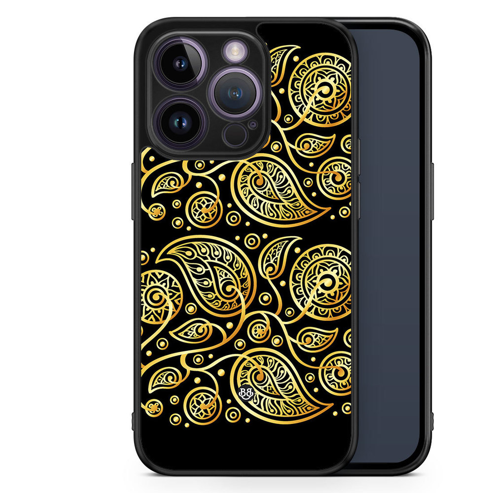 iPhone 14 Pro Case - Gold Flowers