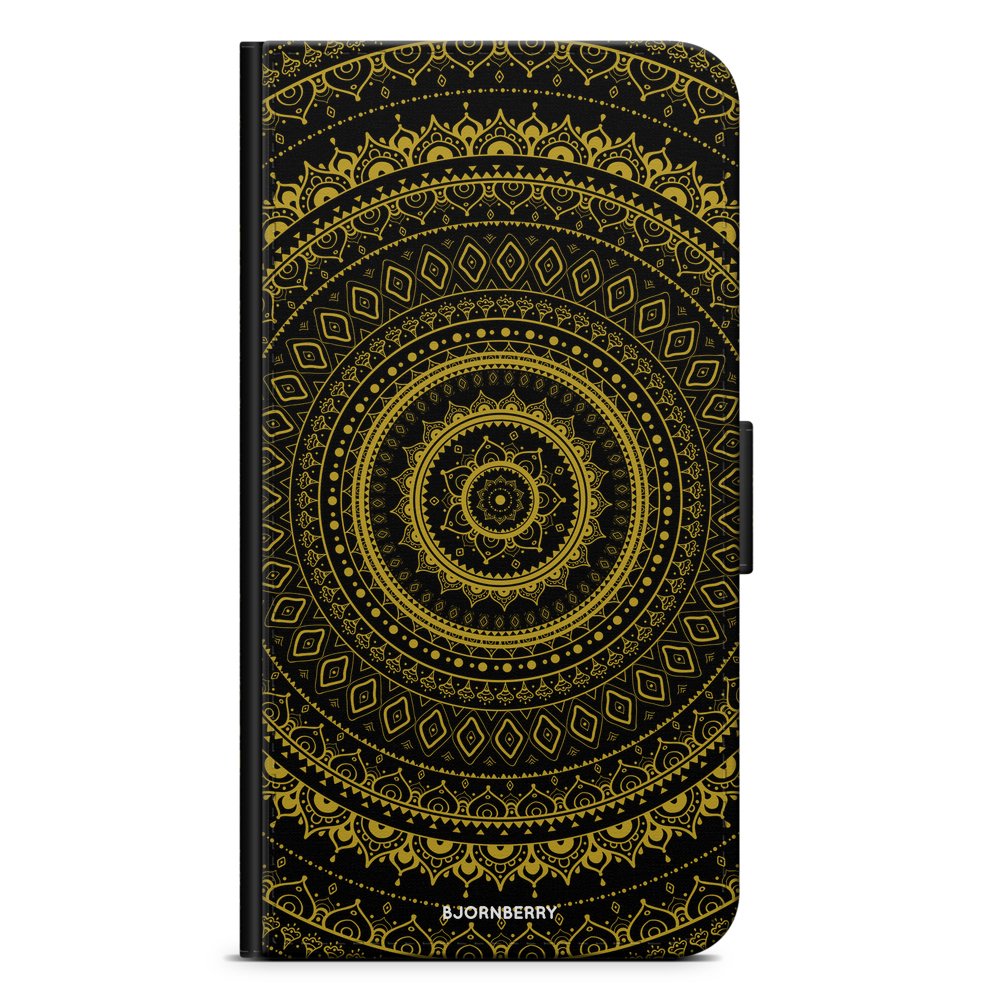 Samsung Galaxy Note 3 Wallet Case - Black Gold Mandala