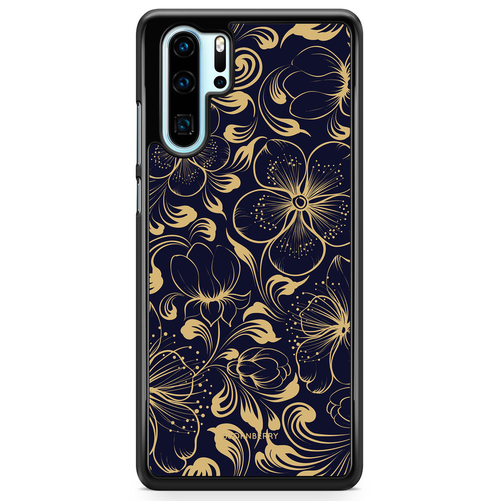 Huawei P30 Pro Case - Dark Blue Flowers