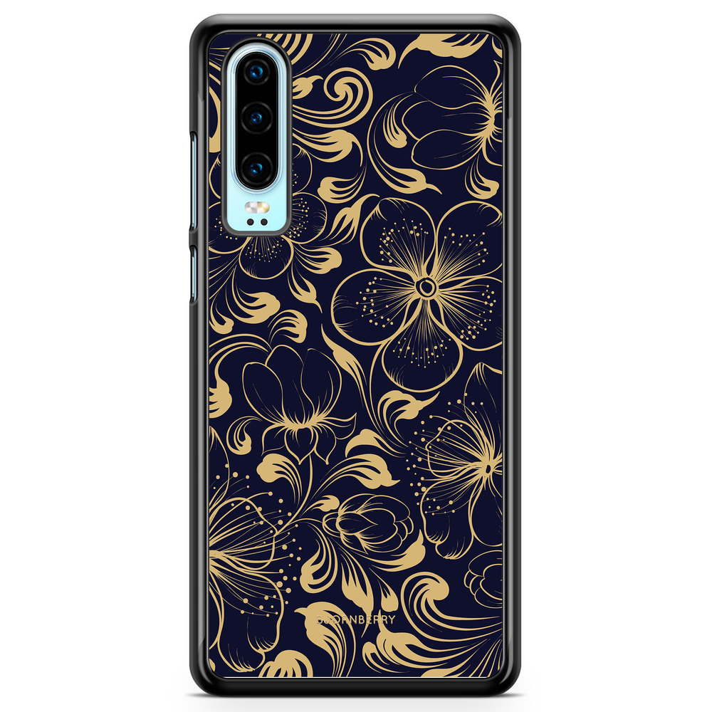 Huawei P30 Case - Dark Blue Flowers