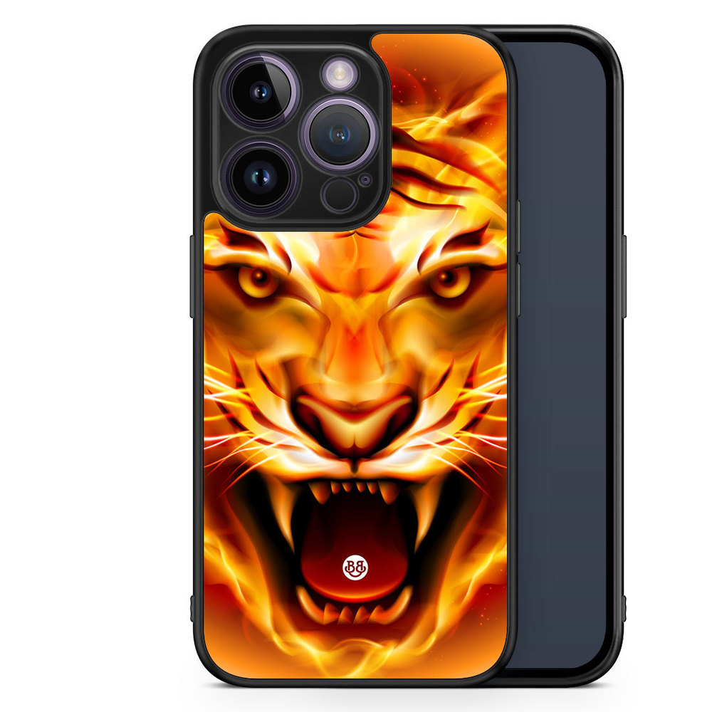 iPhone 14 Pro Case - Flames Tiger