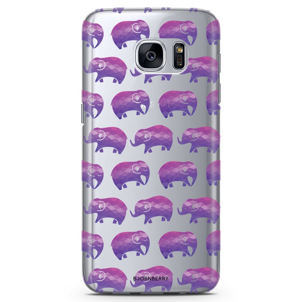 Samsung Galaxy S7 Edge TPU Case - Purple Elephant