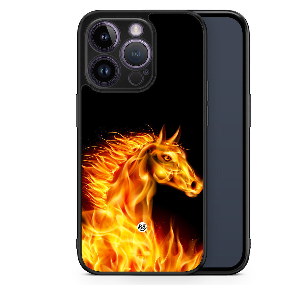 iPhone 14 Pro Case - Flames Horse