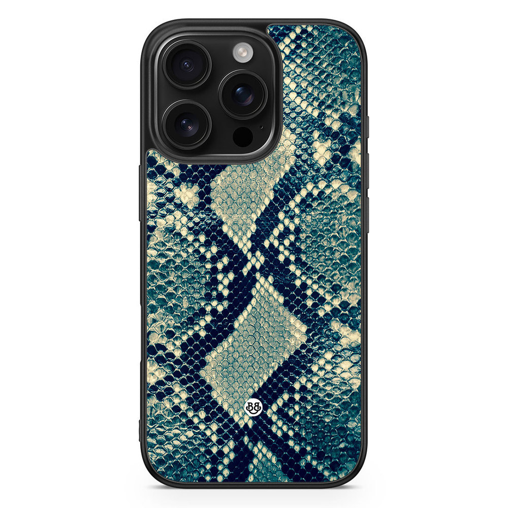 iPhone 16 Pro Case - Blue Snakeskin