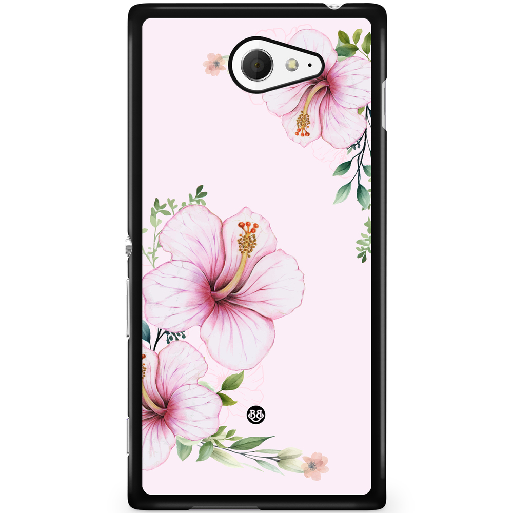 Sony Xperia M2 Aqua Case - WILD BLOOM - Soft Hibiscus