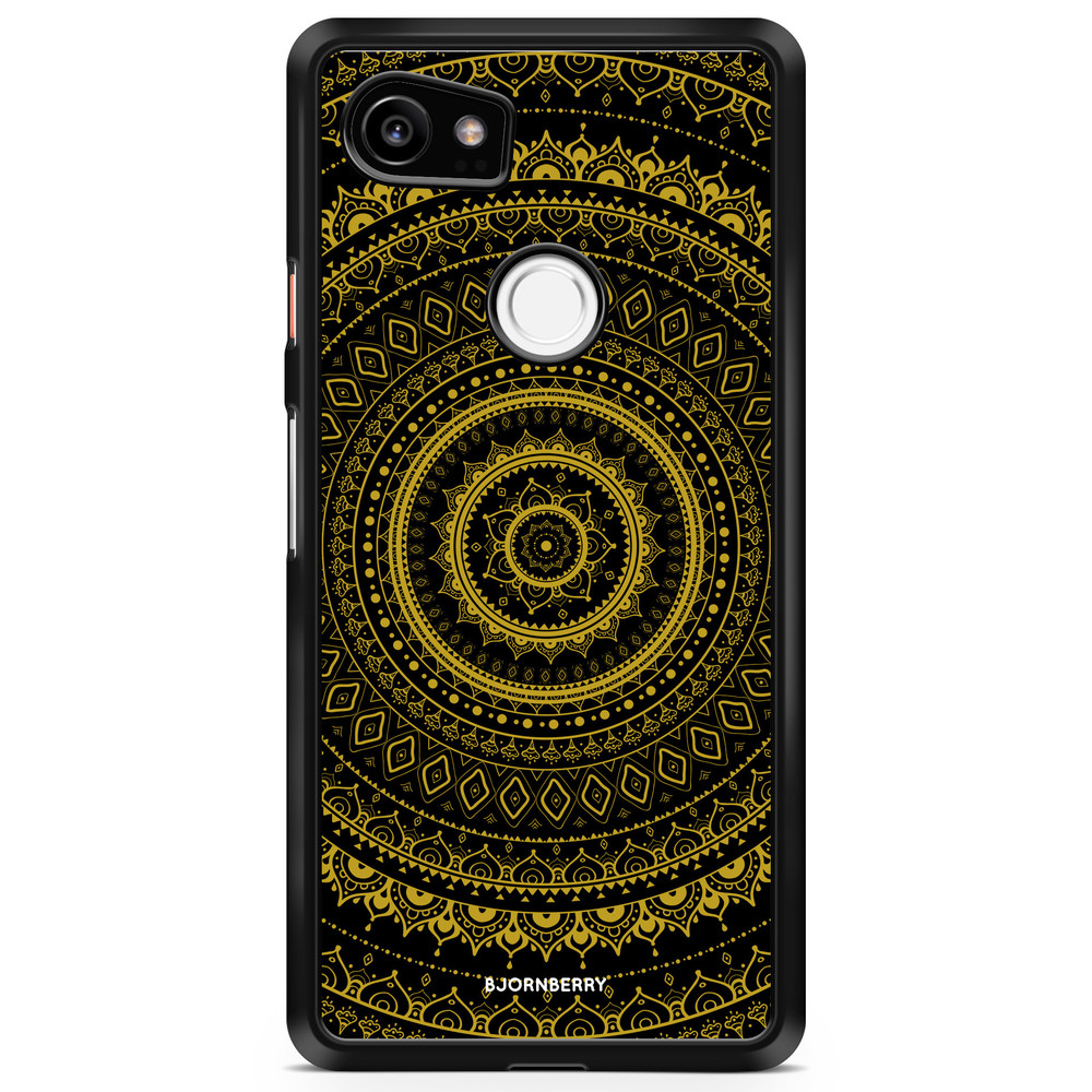 Google Pixel 2 XL Case - Black Gold Mandala