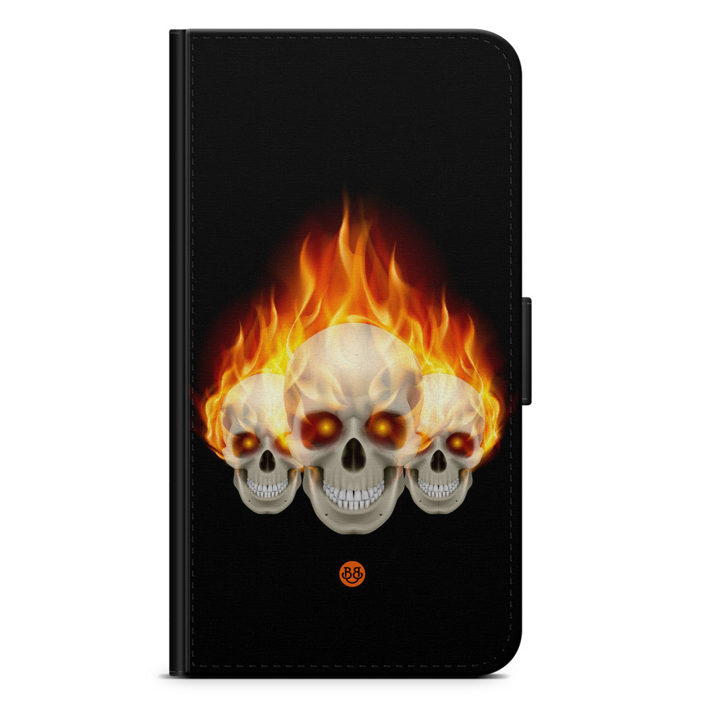 Sony Xperia XA2 Wallet Case - Flames Skulls
