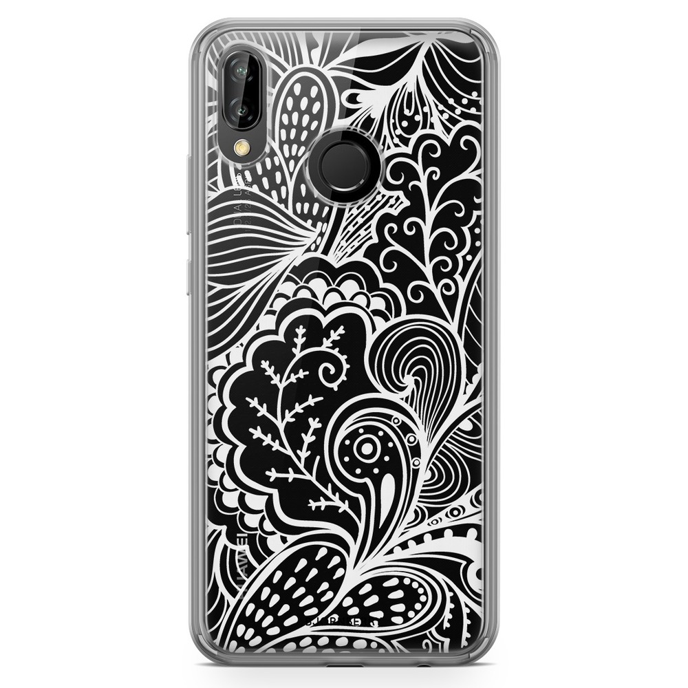 Huawei P20 Lite Fashion Case - White Flowers
