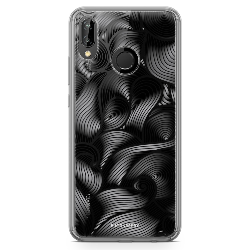 Huawei P20 Lite Fashion Case - Black Waves