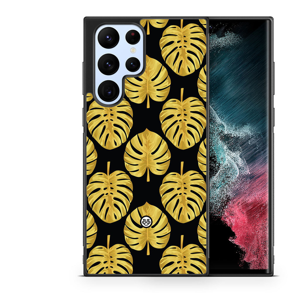 Samsung Galaxy S23 Ultra 5G Case - Gold Monstera