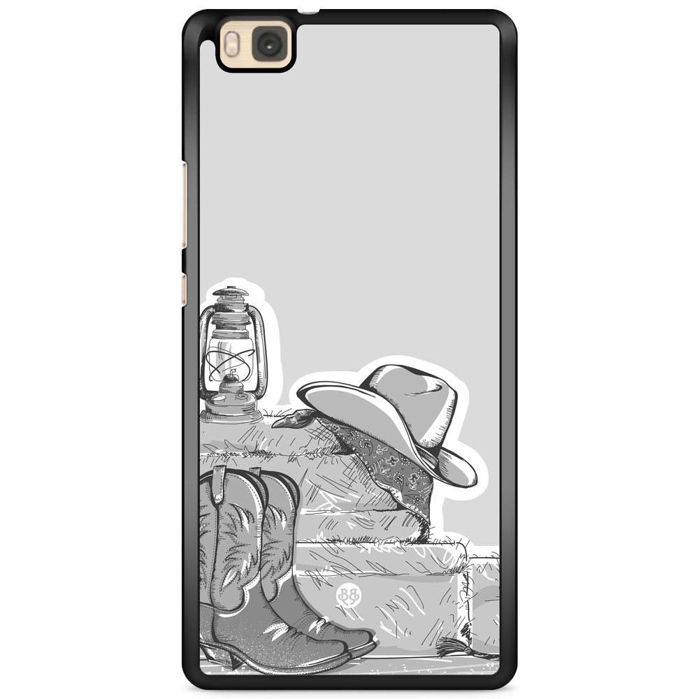 Huawei P8 Lite Case - Western Black/White