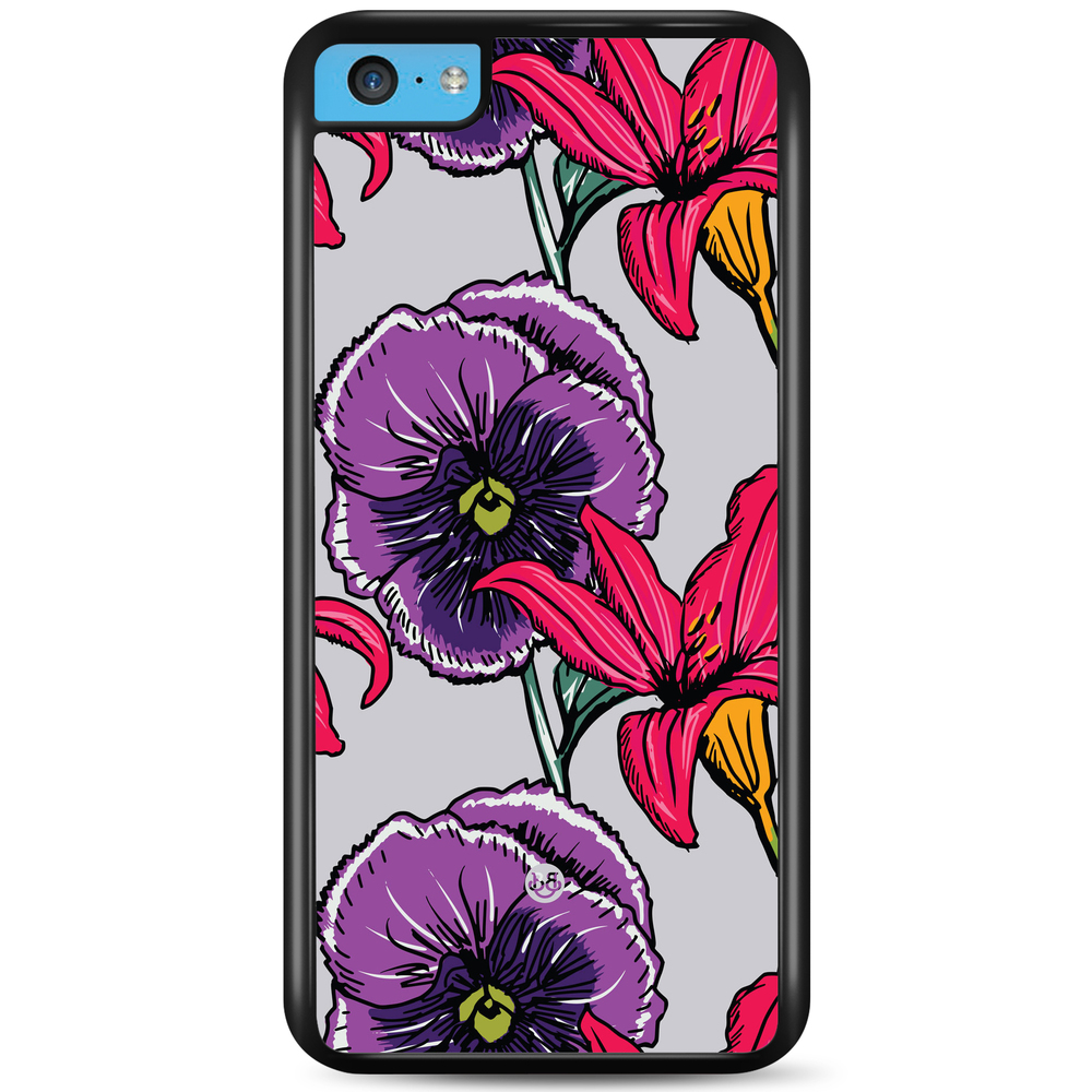 iPhone 5C Case - Purple/Cerise Floral