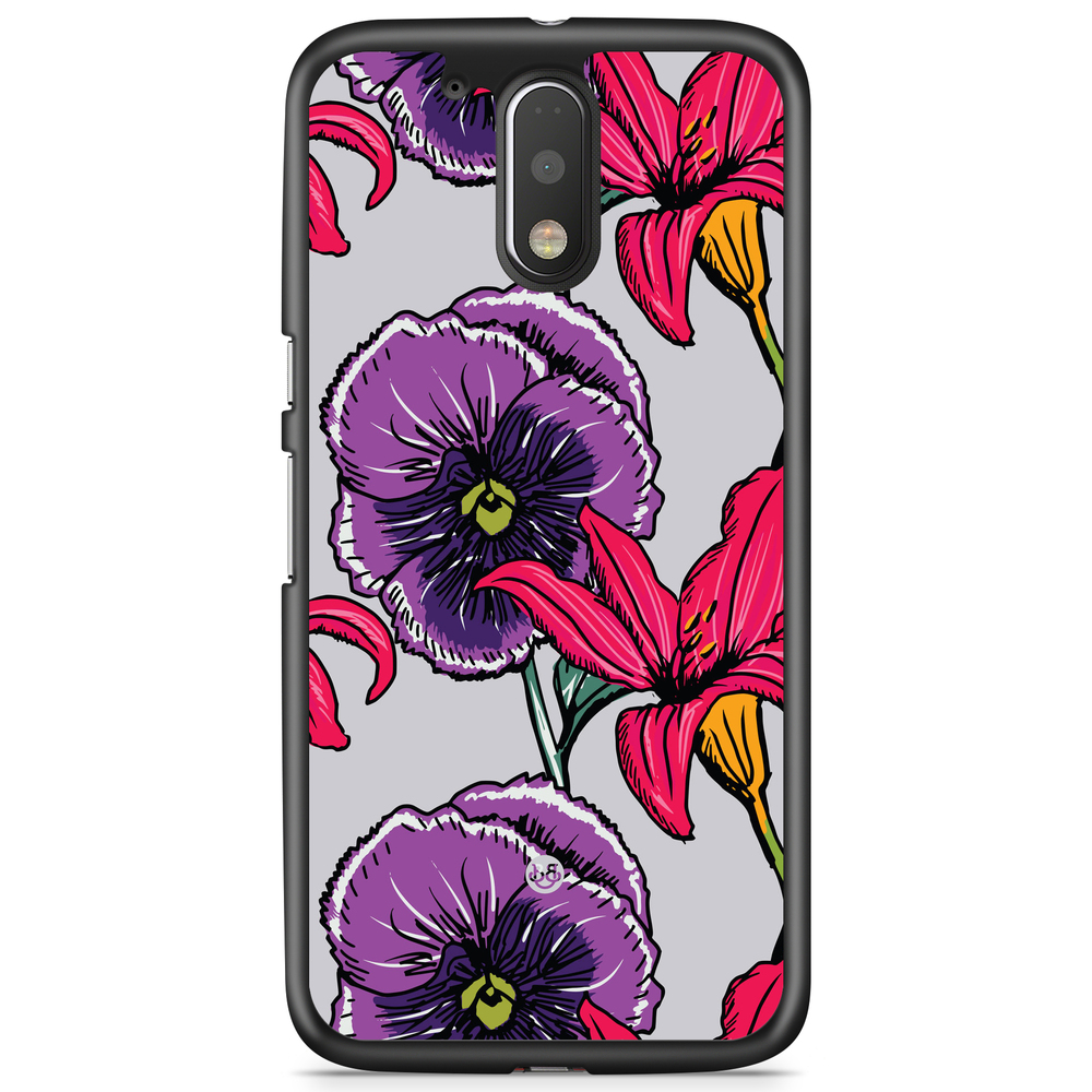 Moto G4/G4 Plus Case - Purple/Cerise Floral