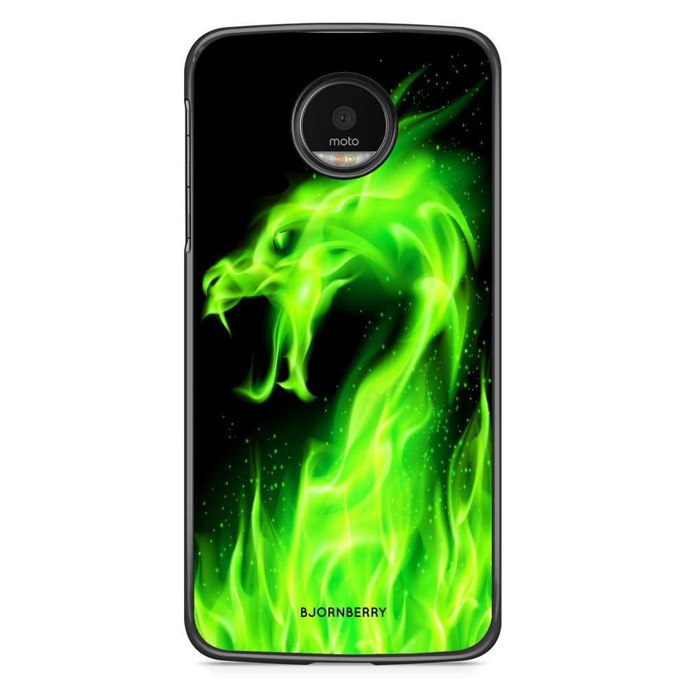 Motorola Moto G5S Plus Case - Green Flames Dragon