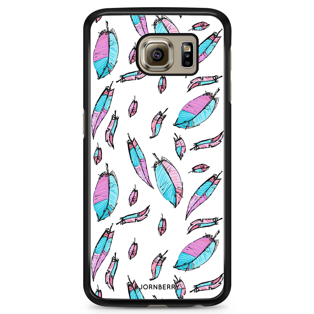 Samsung Galaxy S6 Case - Pink/Blue Feathers