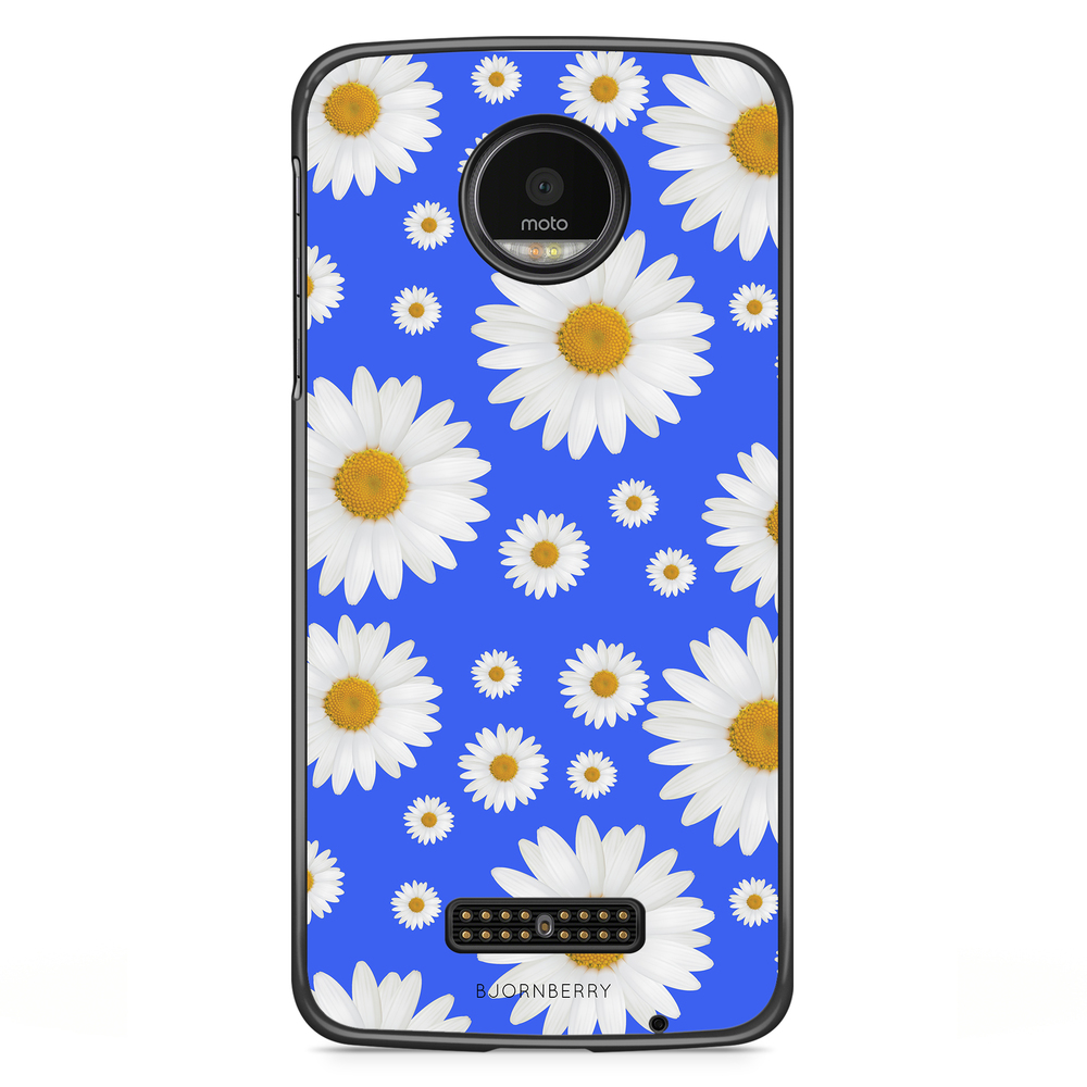 Moto Z2 Play Case - Blue Daisy Flowers