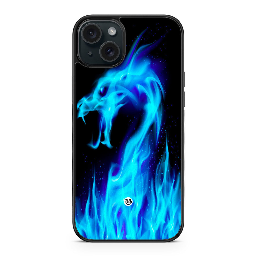 iPhone 15 Plus Case - Blue Flames Dragon