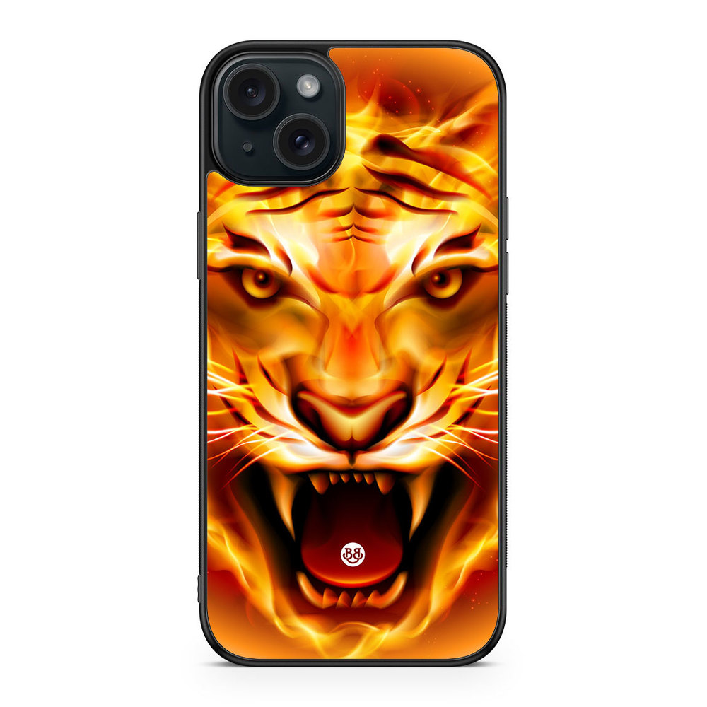 iPhone 15 Plus Case - Flames Tiger