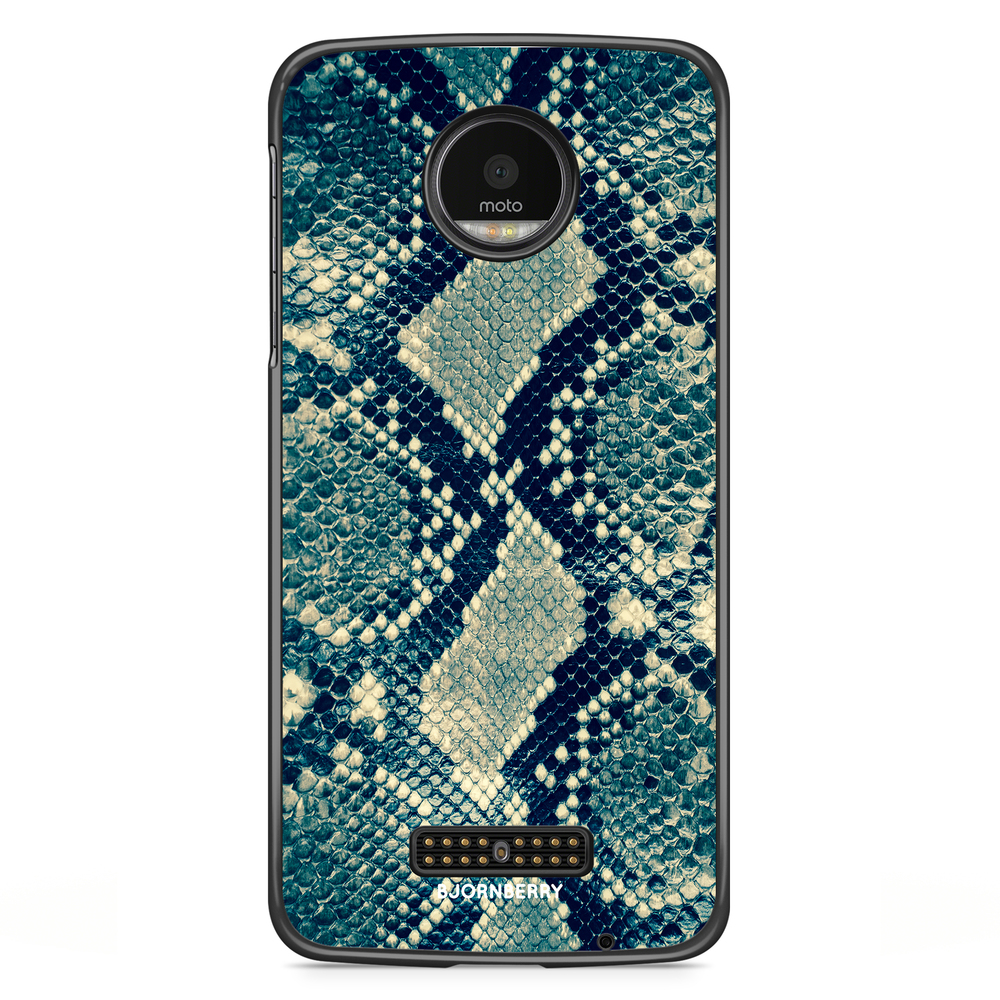 Moto Z2 Play Case - Blue Snakeskin