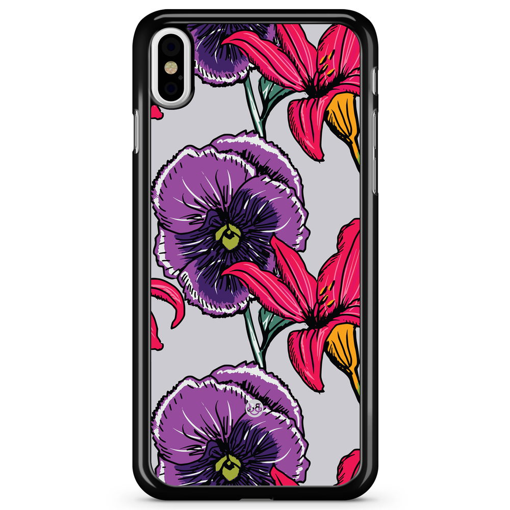iPhone X / XS Case - Purple/Cerise Floral