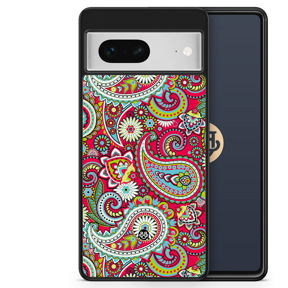 Google Pixel 7 Skal - Red Paisley