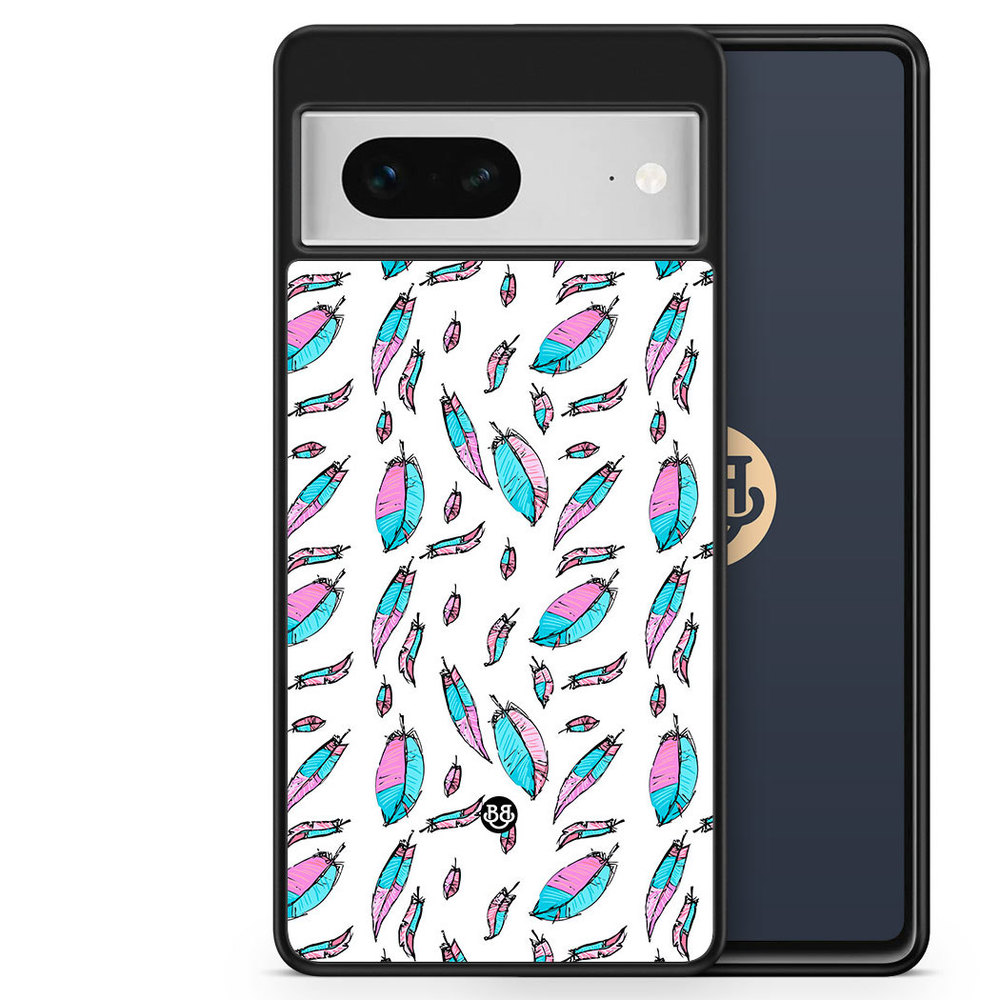 Google Pixel 7 Case - Pink/Blue Feathers