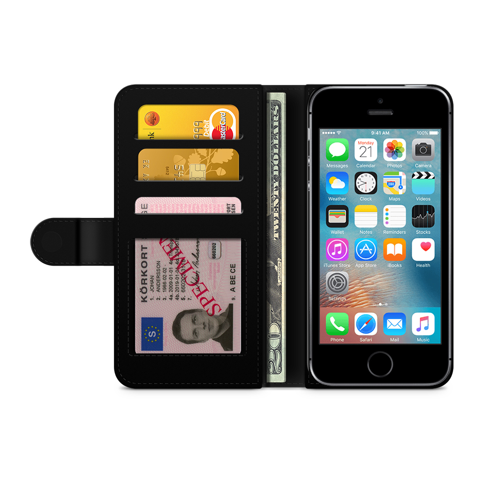 iPhone 5/5s/SE (2016) Plånboksfodral - Hipster Katt - 2