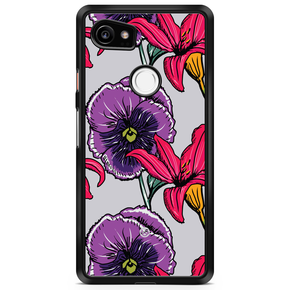Google Pixel 2 XL Case - Purple/Cerise Floral