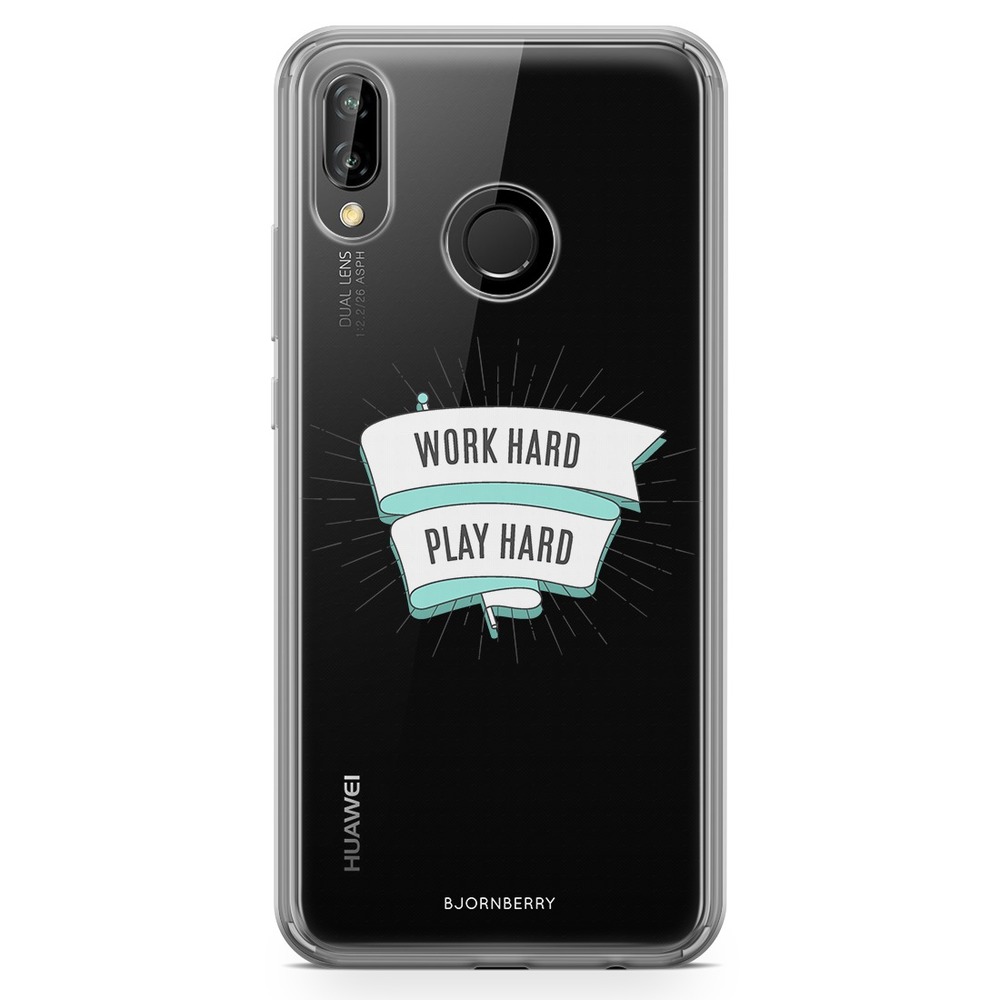 Huawei P20 Lite Fashion Skal - Work Hard Play Hard