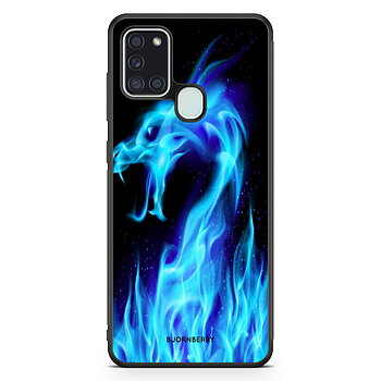 Samsung Galaxy A21s Case - Blue Flames Dragon