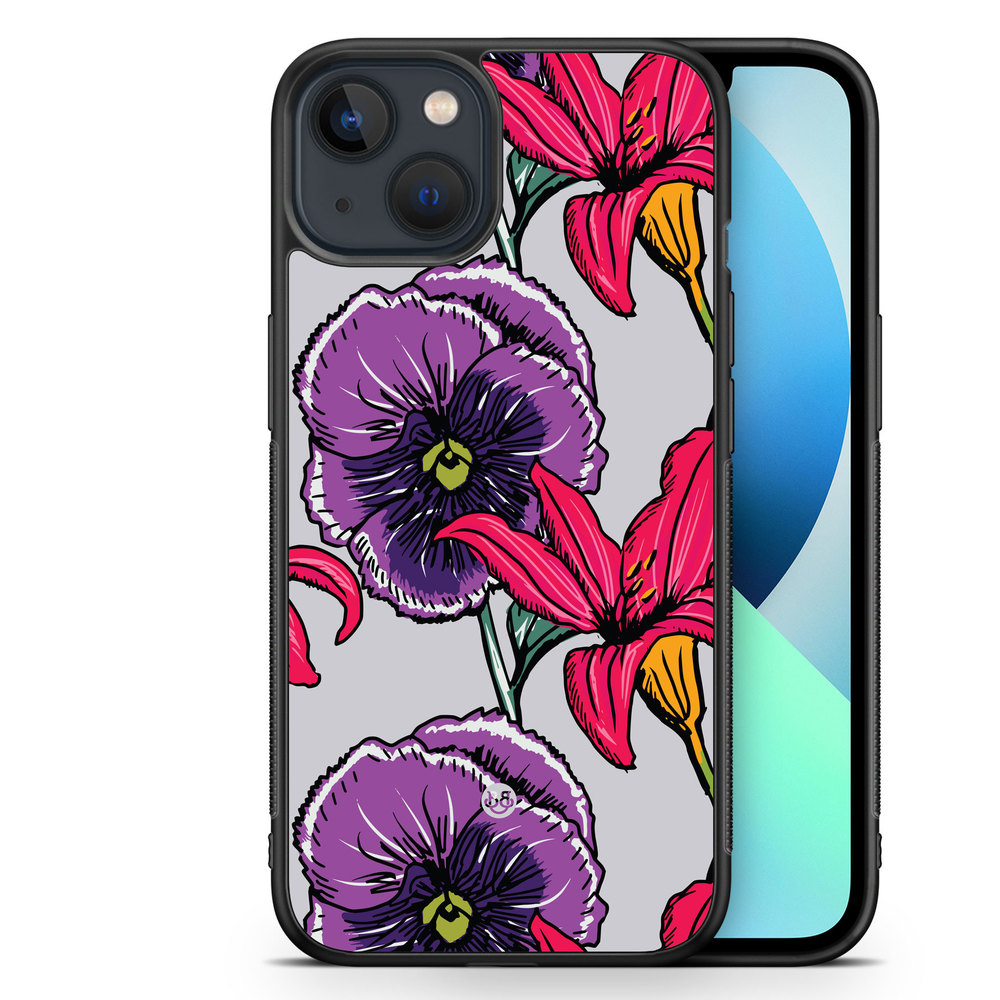 iPhone 13 Mini Case - Purple/Cerise Floral