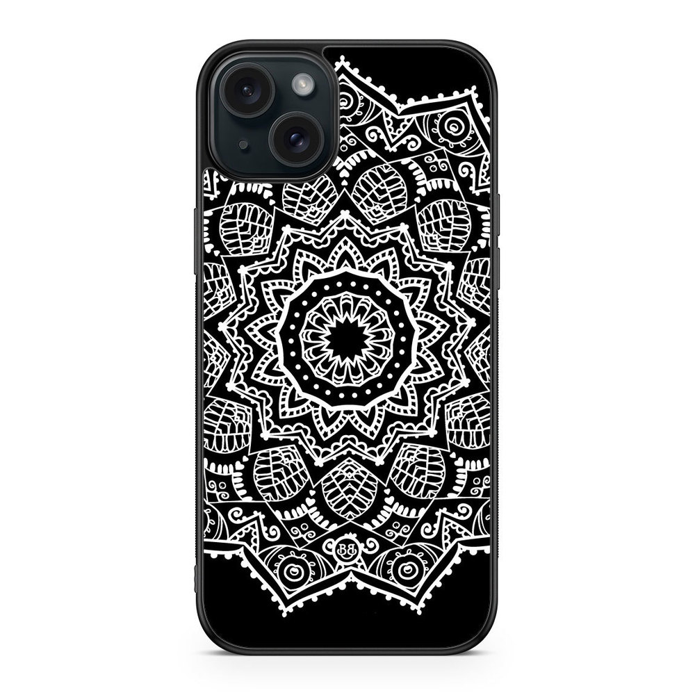iPhone 15 Plus Case - White Mandala