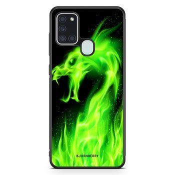 Samsung Galaxy A21s Case - Green Flames Dragon